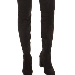 faux suede over the knee boots